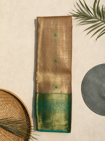 Rose Gold & Emerald Royale Saree