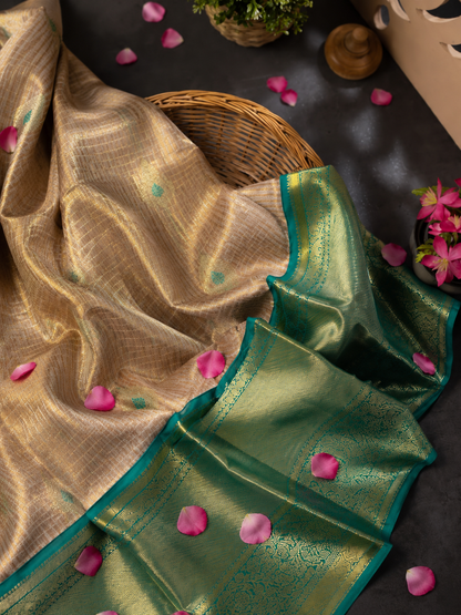 Rose Gold & Emerald Royale Saree