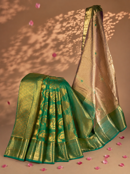 Rose Gold & Emerald Royale Saree