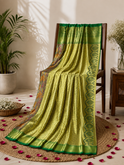 Rust Orange & Emerald Royale Saree